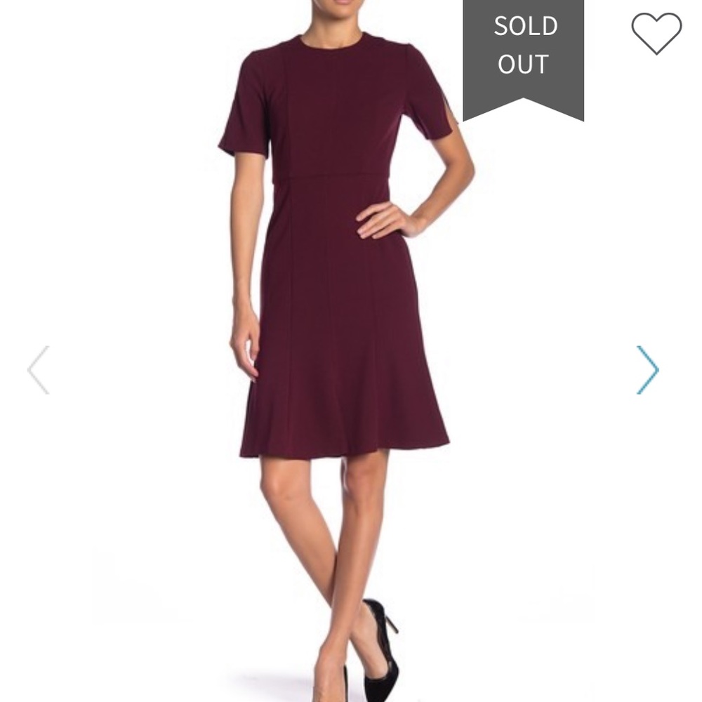 Donna Morgan Burgundy Short Sleeve Dress